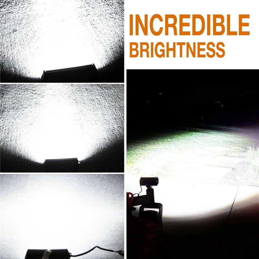 Pair 6.5" 144W Quad Row Light Bar Off-road Driving Fog Lamp Flood LED Work Light