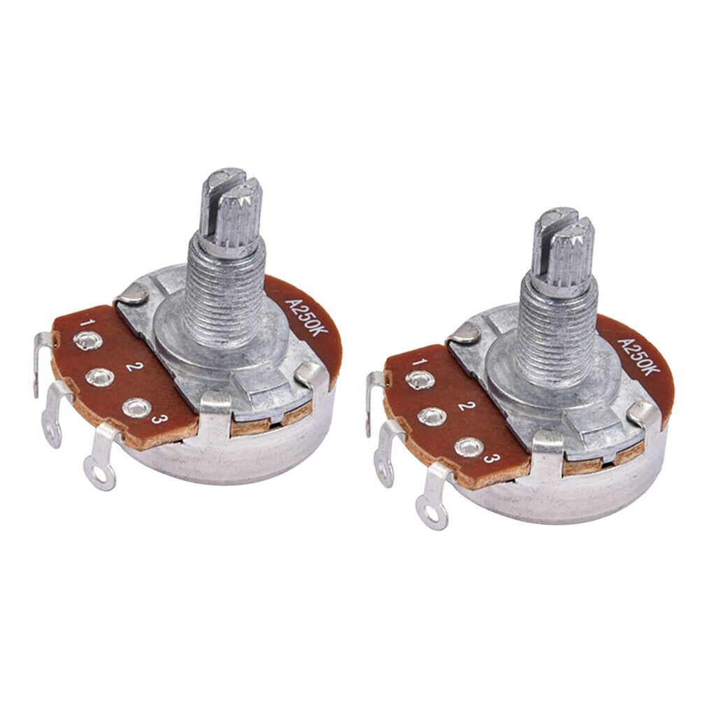 2pcs Big A250K Taper Potentiometer Pot for Electric Guitar/Bass 18mm Shaft