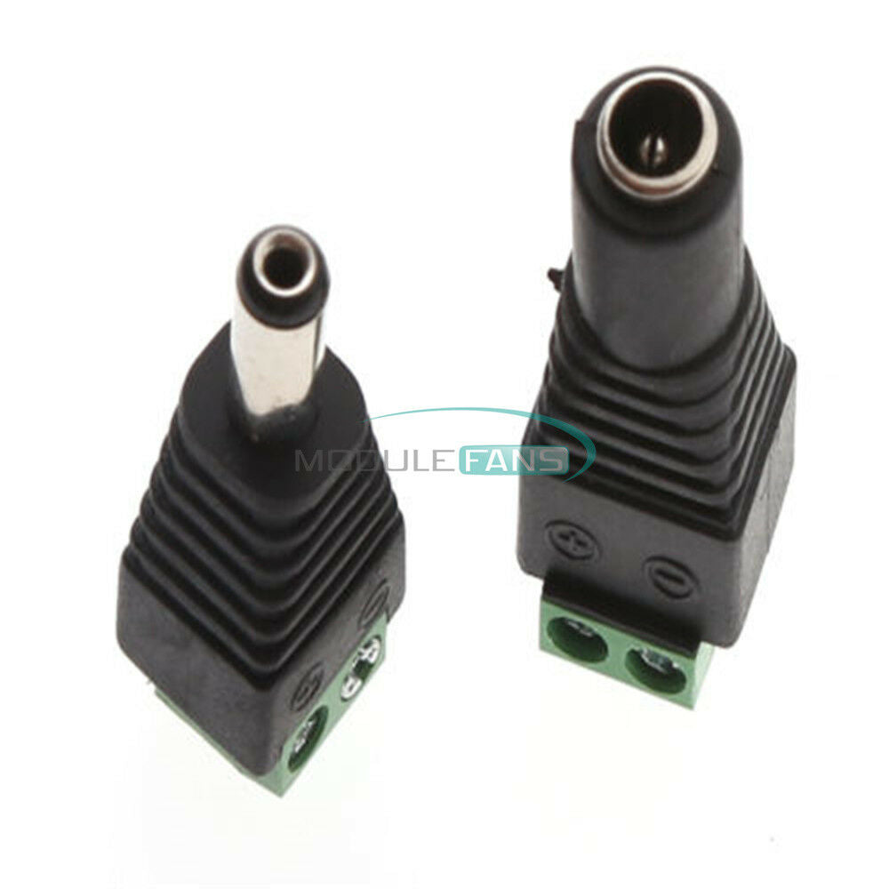 10Pairs Male Female Plug2.1x5.5mm 12VDC Power Jack Connector Adapter CCTV Camera