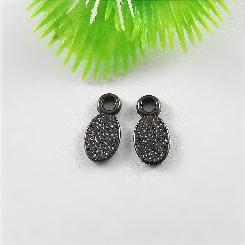 50 pcs Gun Black Alloy Oval Bails DIY Pendants Jewelry Making Findings 13x6x1mm