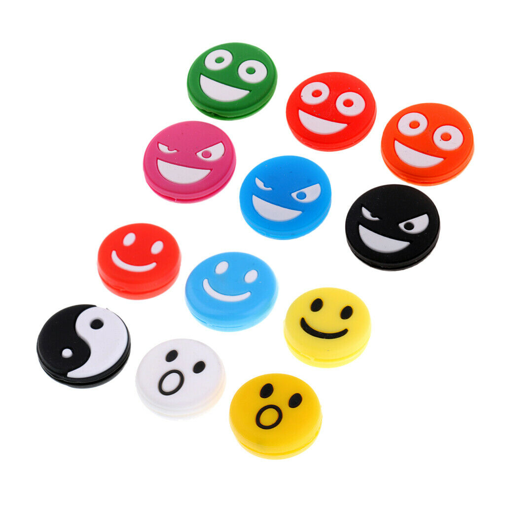 12pcs Silicone Tennis Racket Vibration Dampener Shock Absorber Mixed Color
