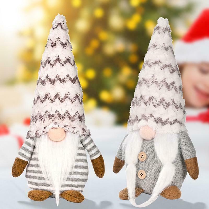 2pc Holiday Gnome Handmade Swedish Tomte Christmas Elf Decoration Table Ornament