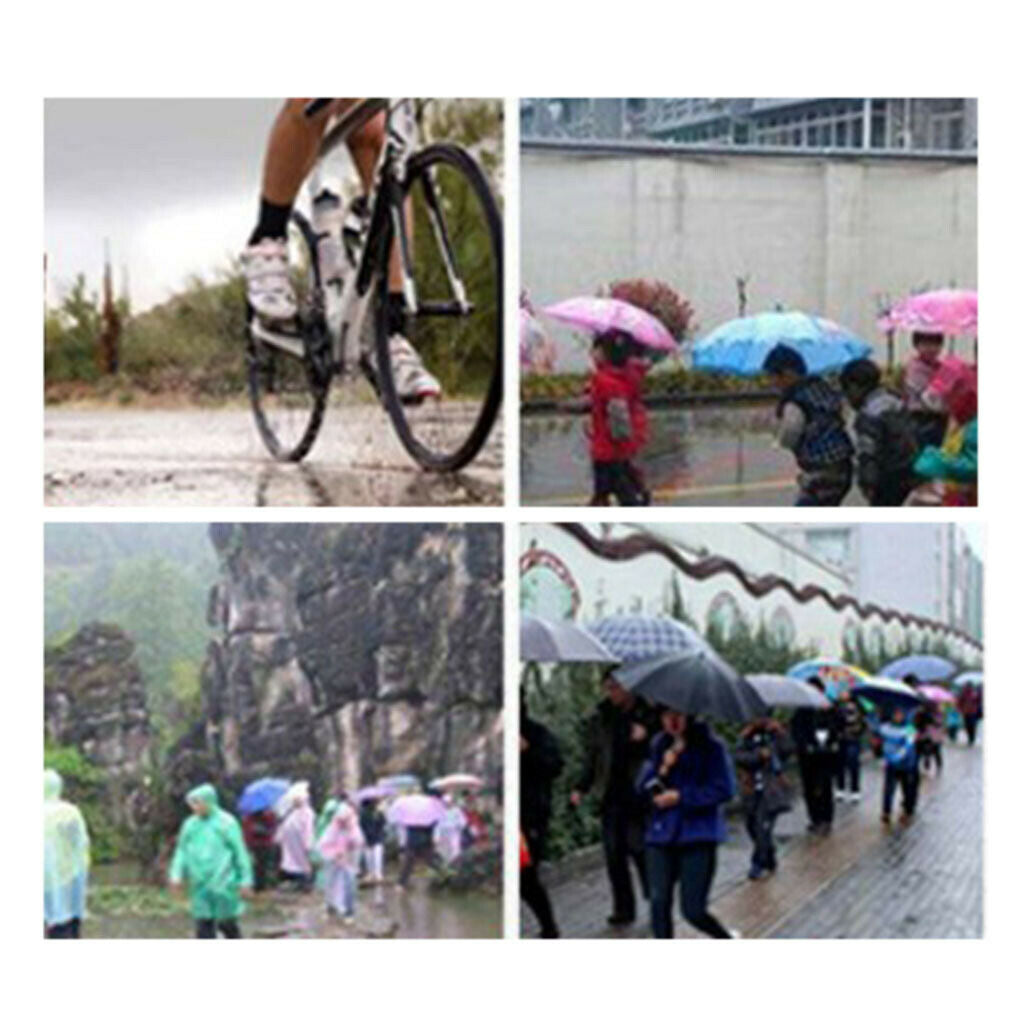 Packable Long Hooded Rain Jacket Waterproof Lightweight Raincoat Poncho