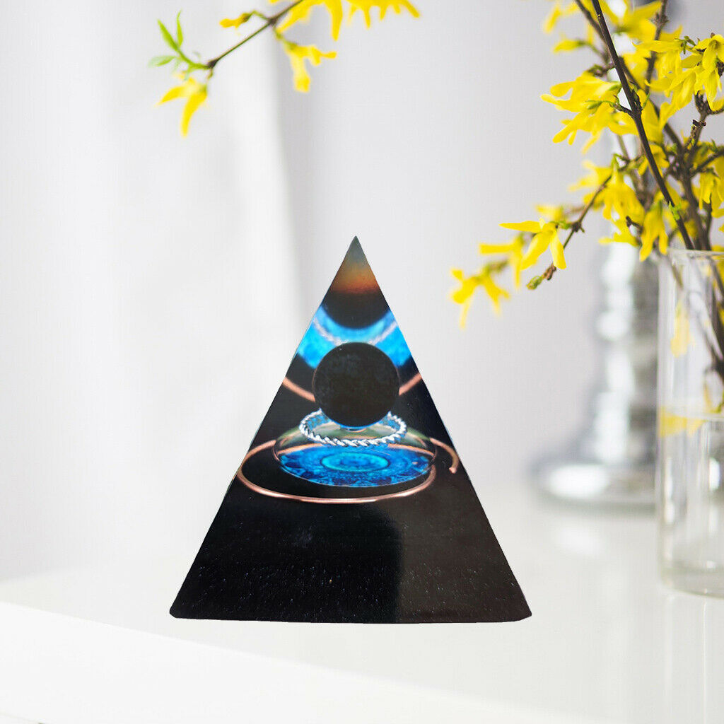 Natural Handmade Obsidian Pyramid Crystal Office Furnishing Article Ornament