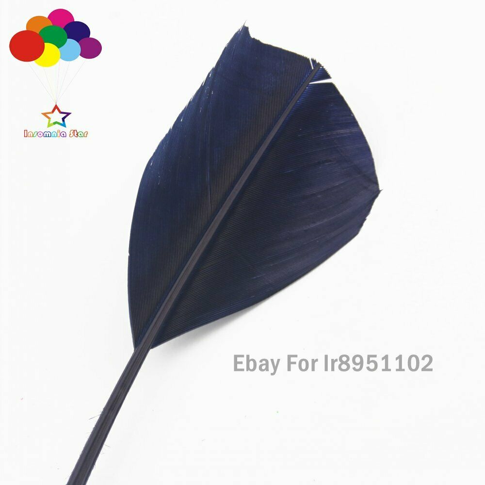 Navy 100 pcs 28-35cm turkey wing feathers 11-14inch Plume making Carnival Decor
