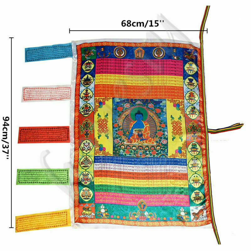 Lucky Tibetan Wind Horse Flag Buddhist Pray Flag For Buddhism Medicine Satin