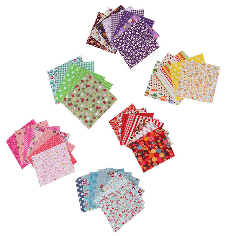 50x DIY Cotton Fabric Printed Cloth Sewing for Patchwork Needlework Handmade Rf