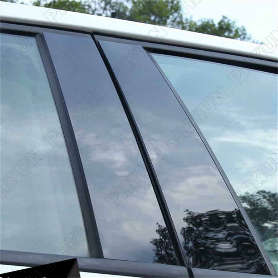 4x Gloss Black Car Door Trim B Pillar Posts Covers For Ford F150 F-150 2015-2021
