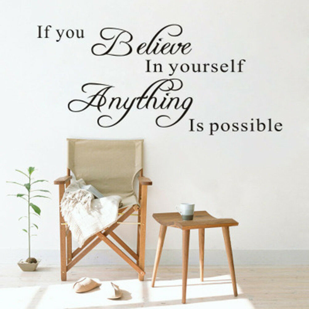 if you believe in yourself inspirational quotes wall decals decorative stickN SJ