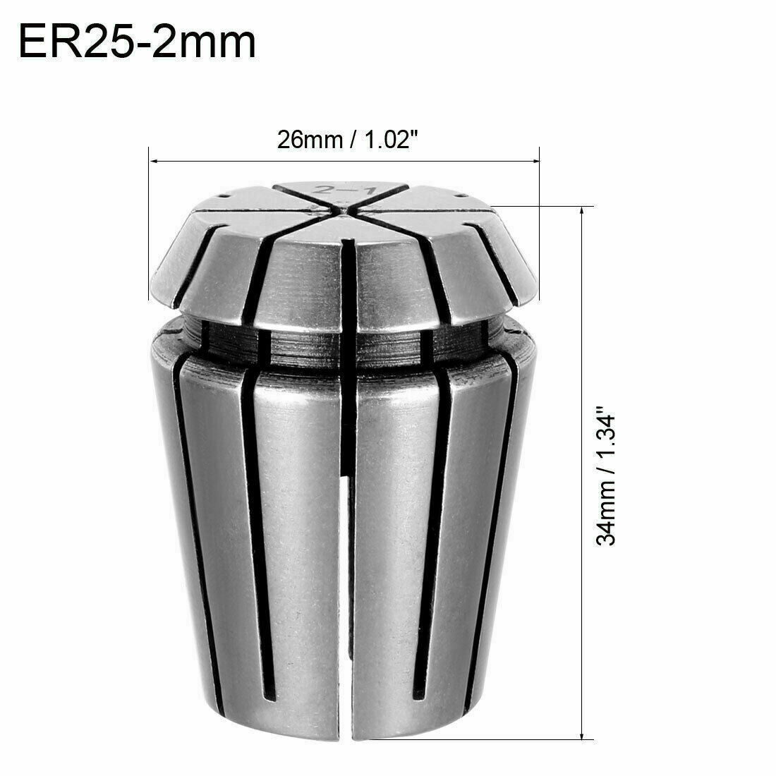 2mm ER25 2mm Spring Collet Chuck for CNC Engraving Machine Lathe Milling Tool