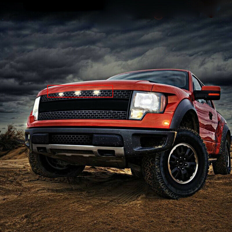 3x Front Grille LED Lights Smoked Case Fit For Ford F-150 F150 Raptor 2010-2018