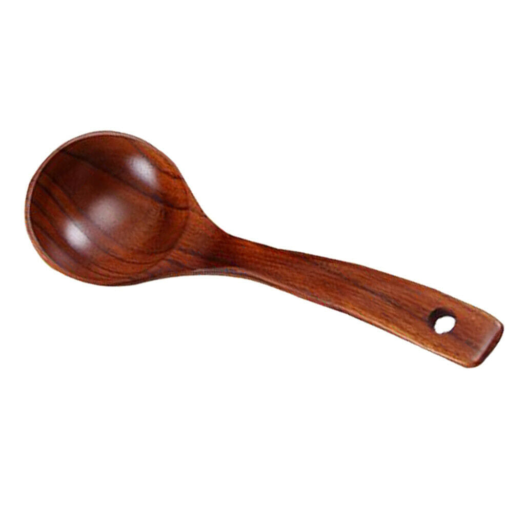2X Natural Wooden Bamboo Ladle Scoop For Soups, Sauces, Casseroles, Porridge S