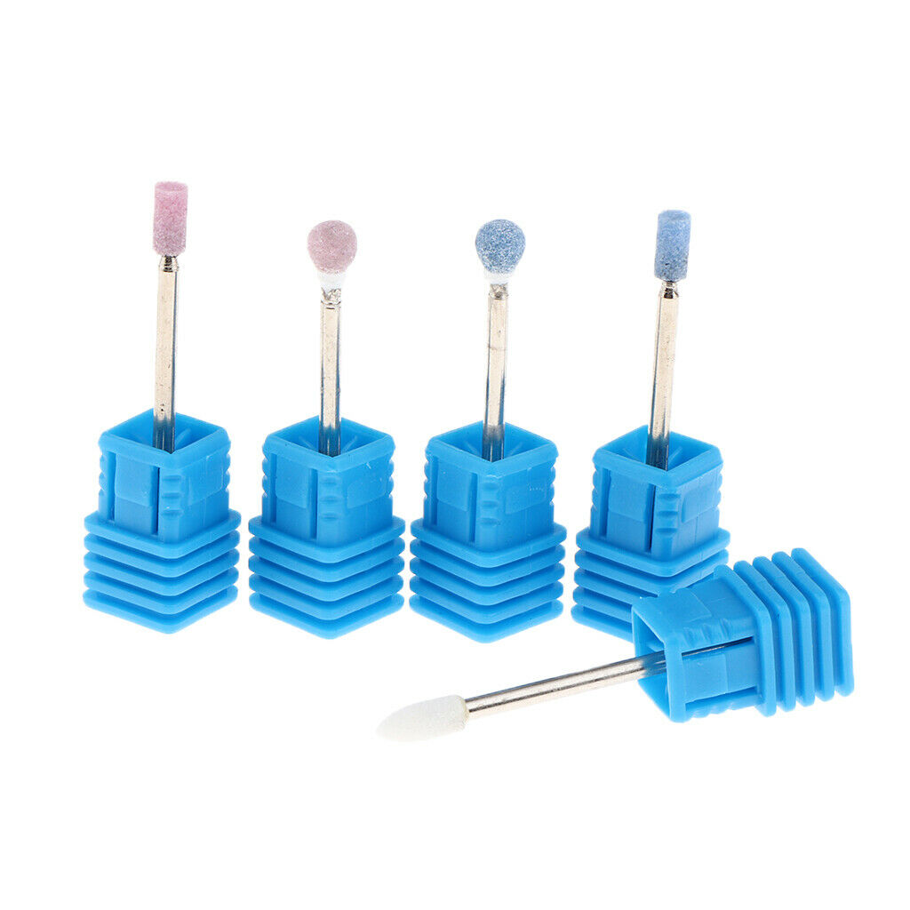 5 Pieces Portable Nail Drill Bits Nails Gel Remove Polishing Tool Grinding Head