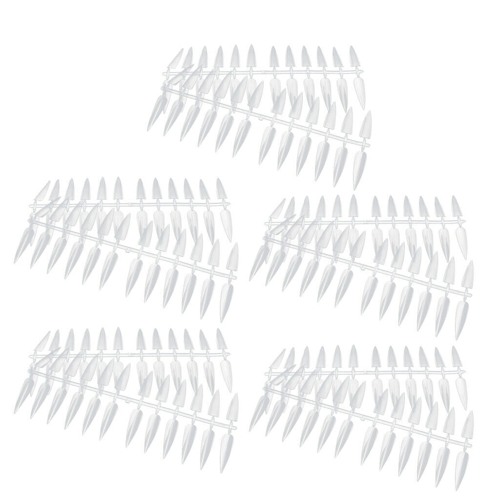 10 Sheets Pro Nails Tips Nail Polish Art Color Display Chart 240 Tip Clear