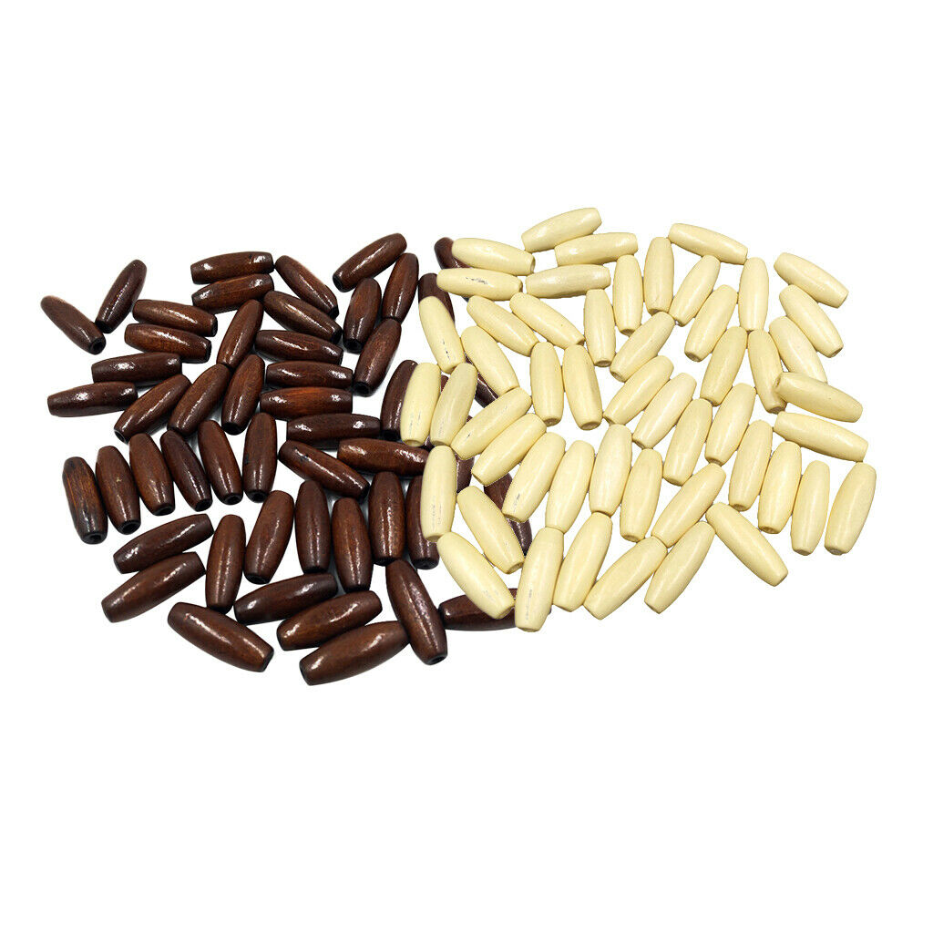 100pcs Brown and Beige Oval Wooden Boho Style Beads Jewellery Findings 23mm