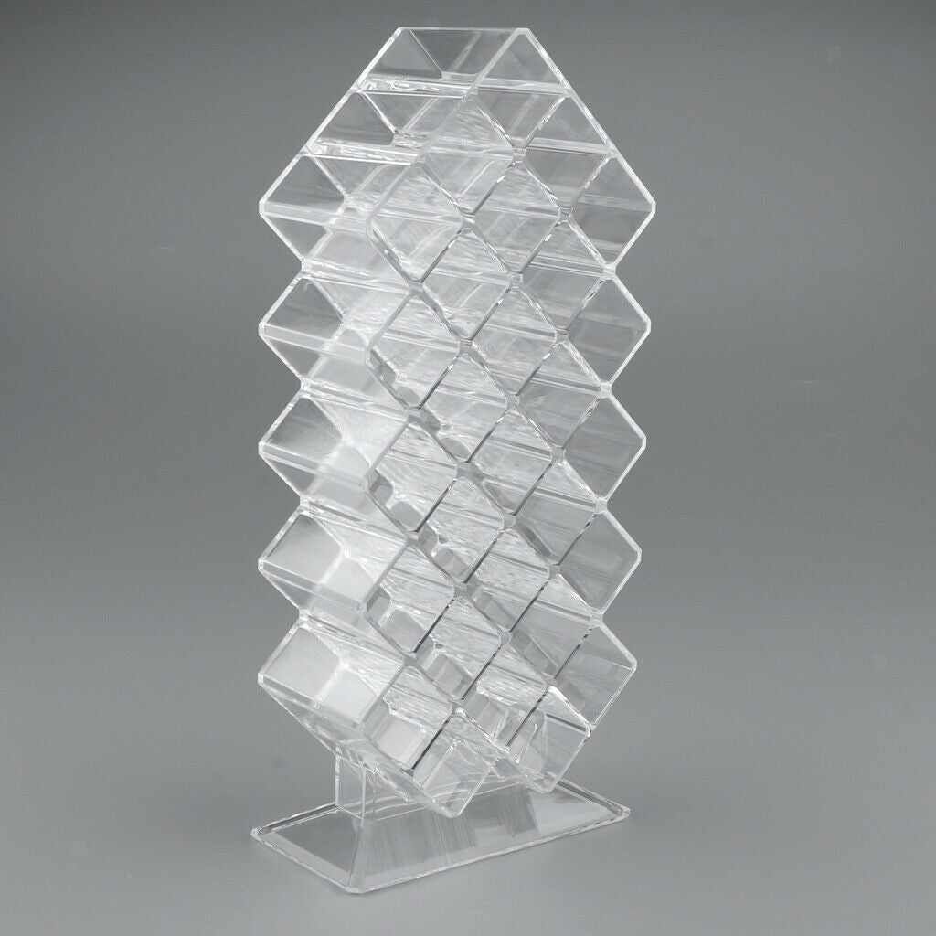 28-cells Empty Lipstick Holder Display Stand Makeup Cosmetic Organizer Clear