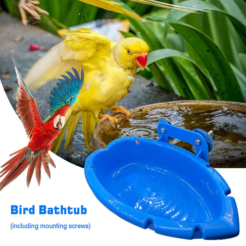 Bird Baths Tub Bowl Basin Parrot Cage Hanging Bathing Box Bird Birdbath TubFCA