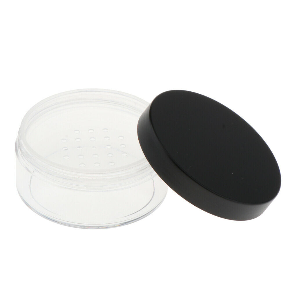 6x 50g Plastic Empty Loose Powder Container Powder Puff Case Cosmetic Box