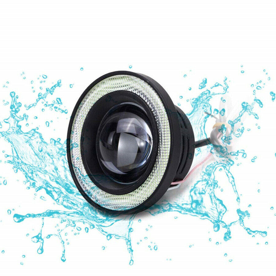 3.5INCH Car Auto Angel Eyes Halo Ring DRL Lamp COB LED Fog Light Projector White