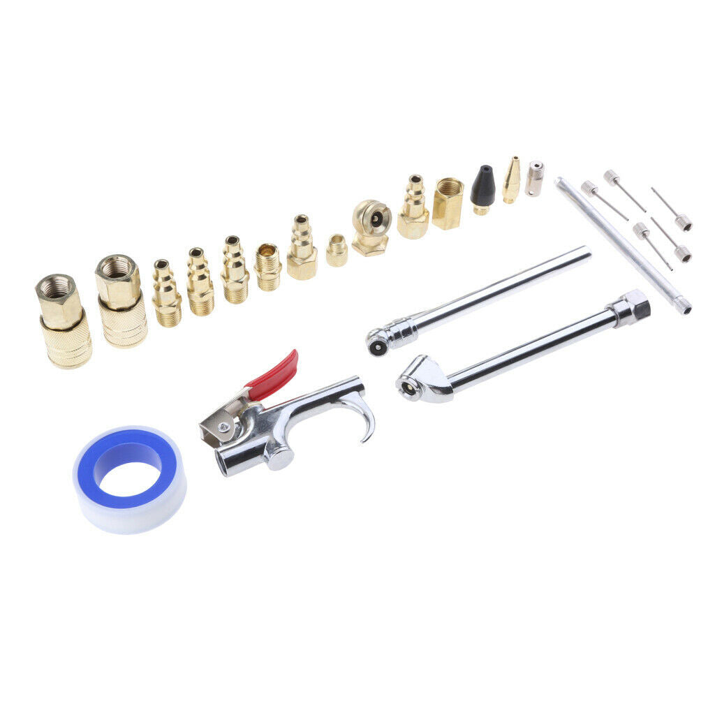 24 Piece Air Tool Compressor Blow Gun Chuck Pneumatic Accessories Kit