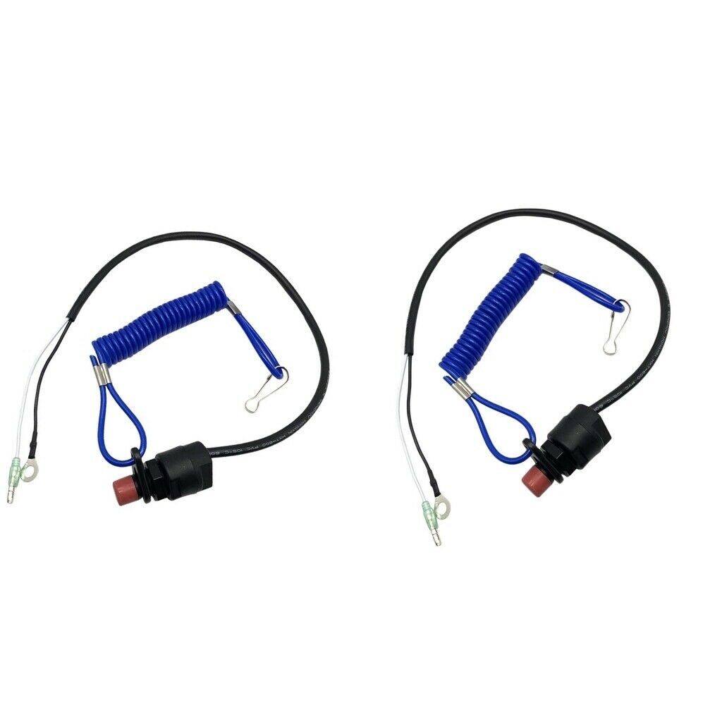 2 Pieces Boat Motor Kill Stop Switch & Safety Tether Lanyard for Yamaha