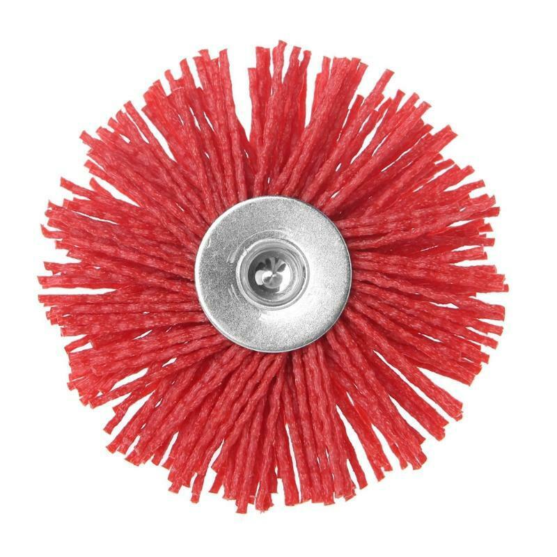 Deburring Abrasive Steel Wire Brush Head Polishing Red Nylon Wheel Cup Shank