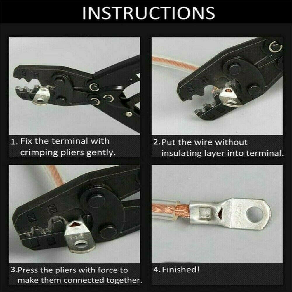 Battery Copper Cable Lugs Electrical Wire Connectors Crimp Ring Terminals 100X