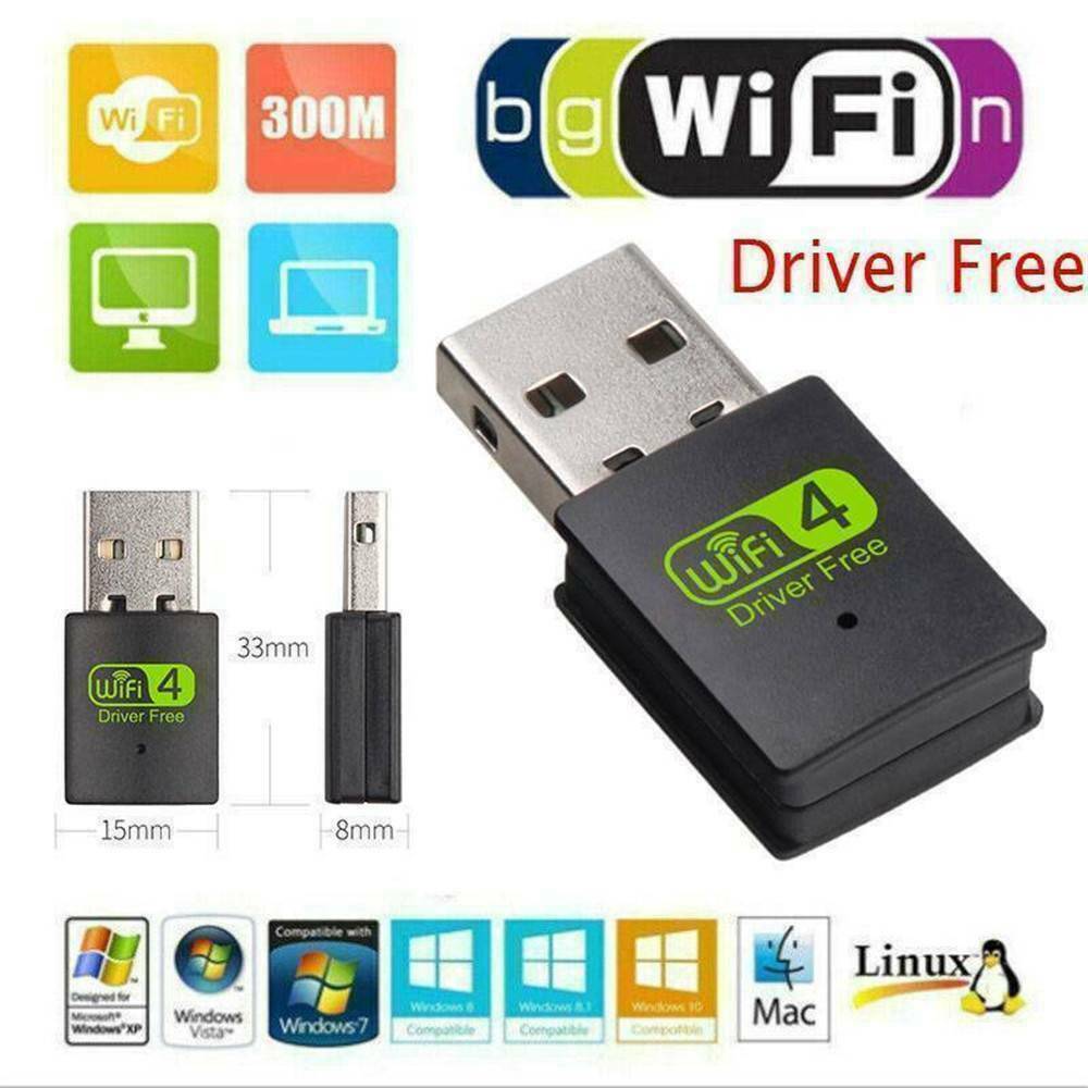 300 Mbps 2.4-5ghz USB Dual Band Wireless Adapter WiFi Dongle 802.11 AC Laptop @