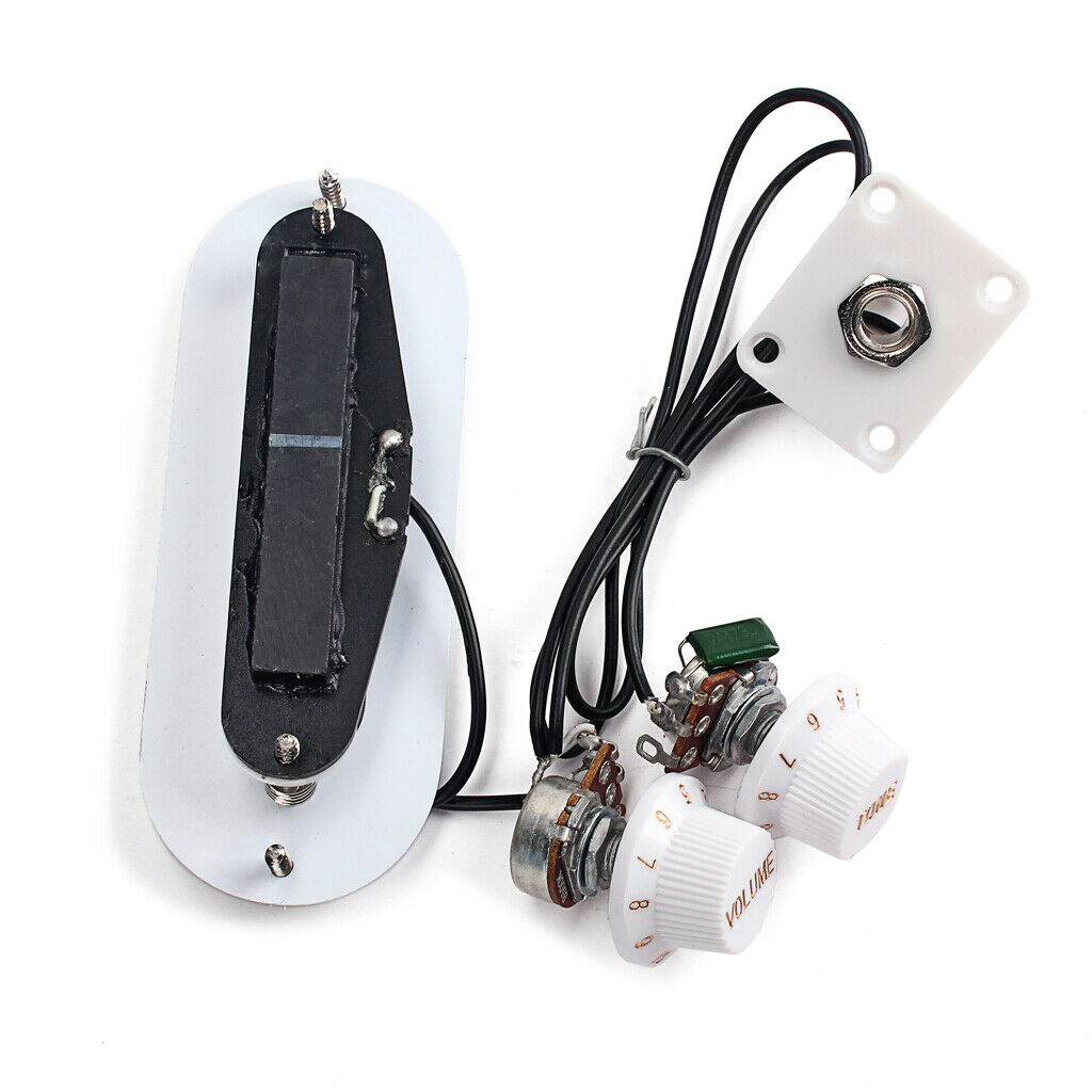 Durable White Prewired Folk Classical Guitar Replacement 52mm Bridge Pickup +
