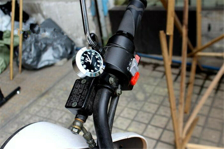 Universal Motorcycle Handlebar Electronic clock Alloy casing Shockproof Durable