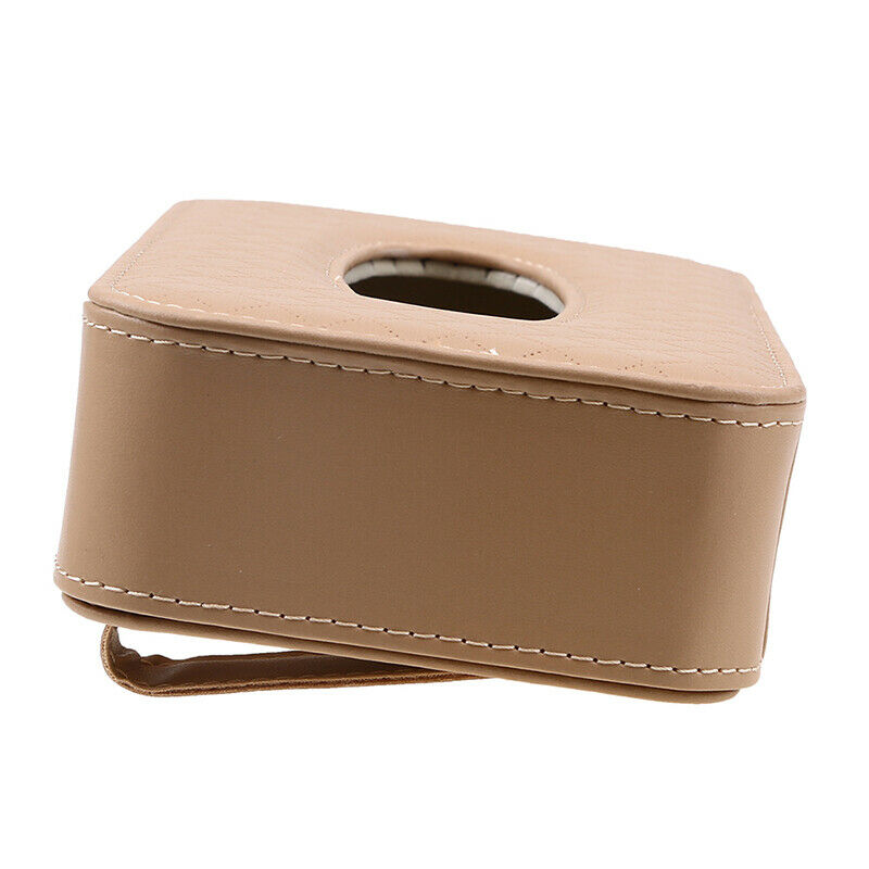 Universal Fit Leather Car Tissue Box Cover Napkin Paper Holder Towel Dispenser