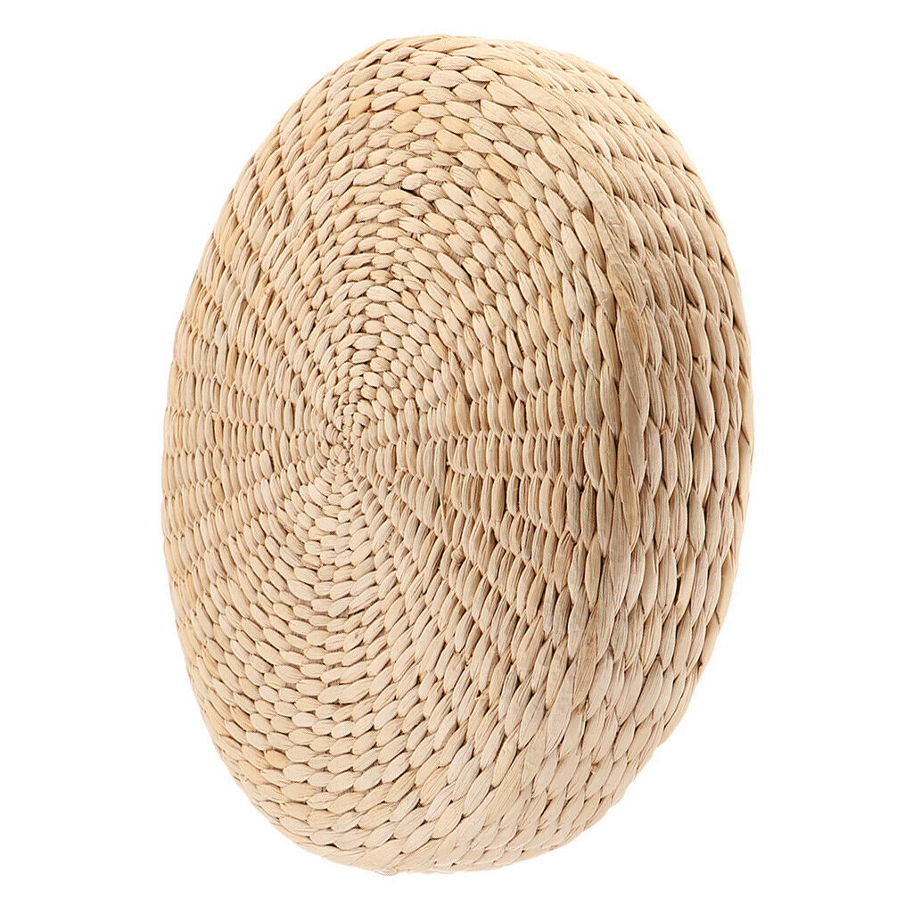 2x Straw Round Seat Cushion Floor Mat Meditation Pillow Home Decoration