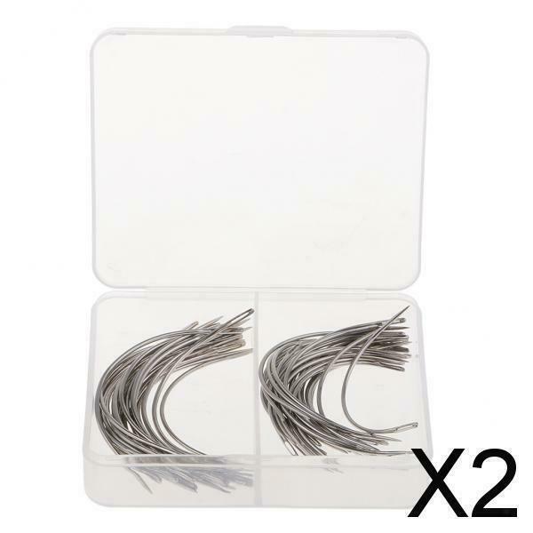 2X Multi-purpose 50 Pieces C Type Weaving Needle Upholstery Curved Needles
