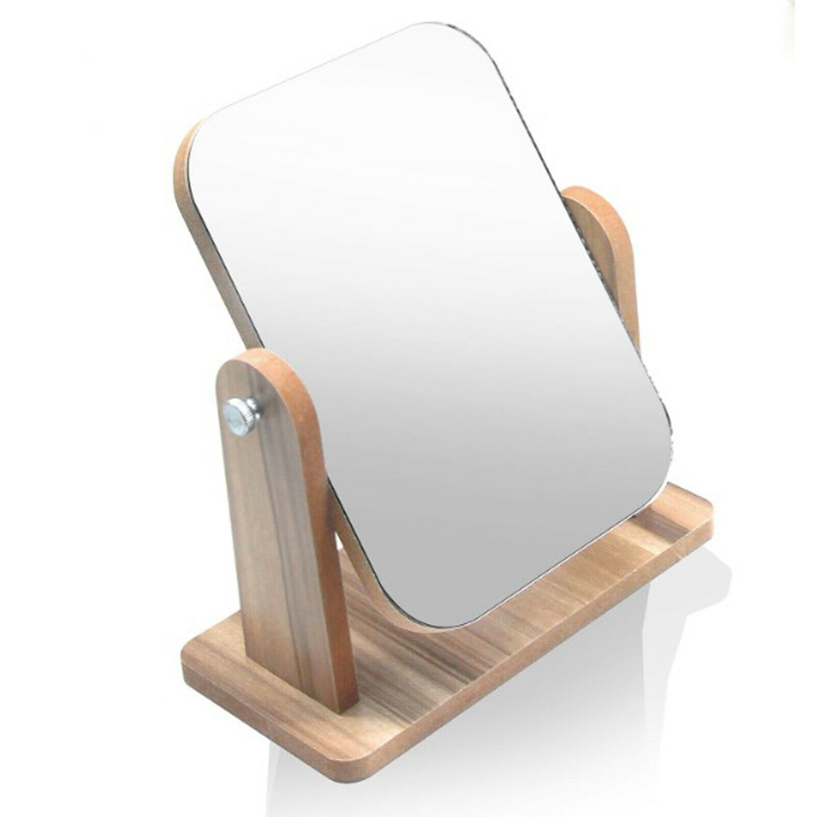 Desktop High Definition Makeup Mirror with Wood Frame Free-Standing Small