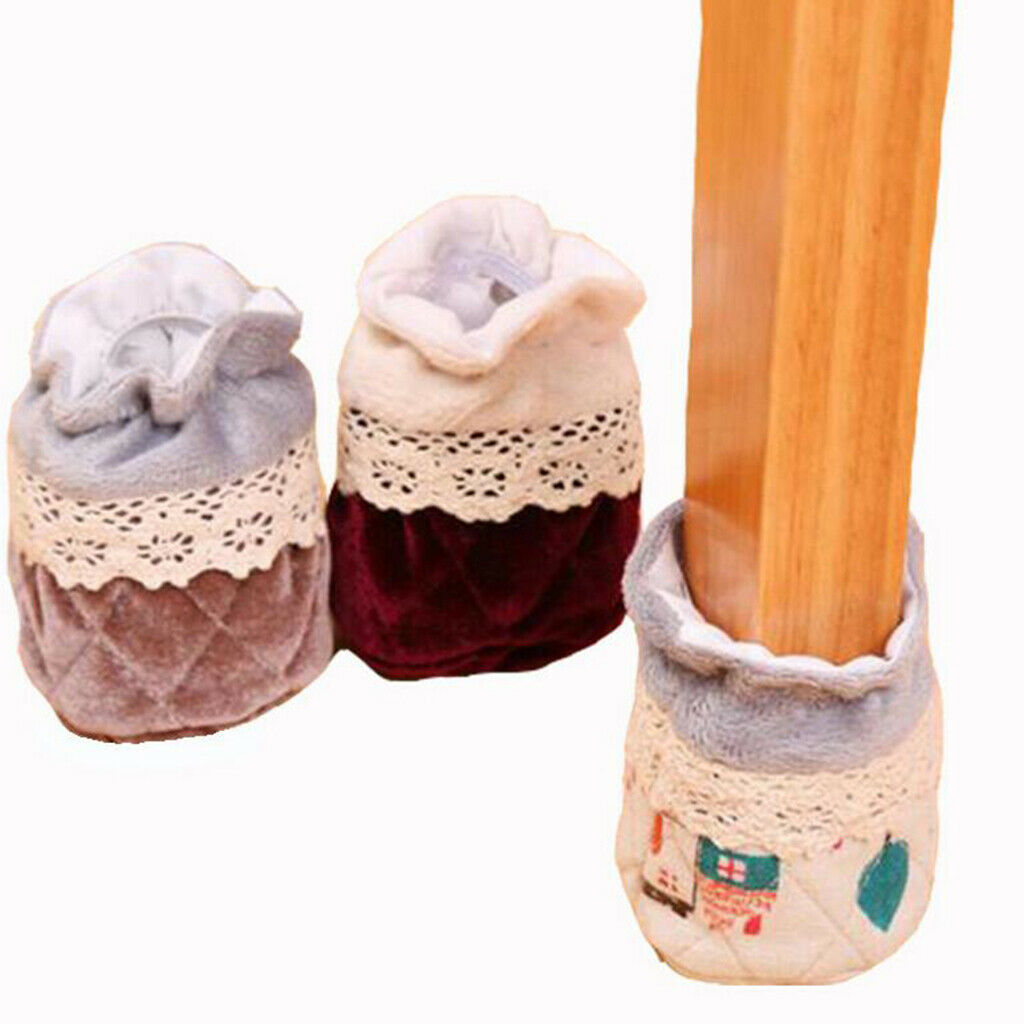 4 Pieces Non Slip Chair Leg Floor Protectors Caps Cloth Socks Tower