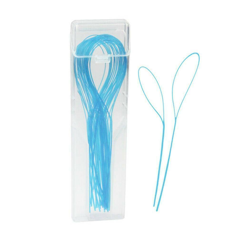 Lots 105x Dental Floss Threaders Simple Loop W/ Case For Braces Bridges Implants