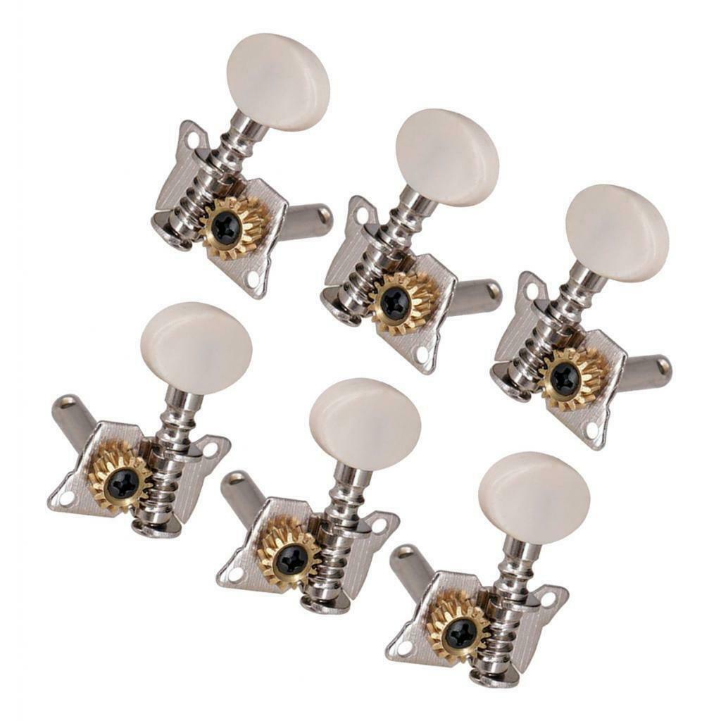 Chrome Guitar Open 3Right3Left Button Tuning Tuners Acoustic Guitar Parts