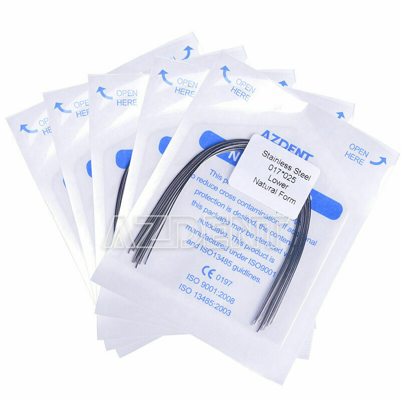 50 Packs Dental Orthodontic Archwire Nature Form Stainless steel 017X025 Lower