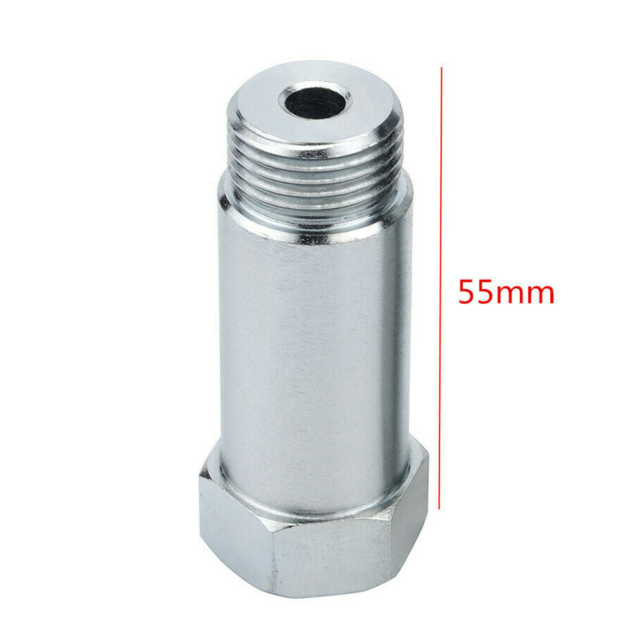 2x Universal Zinc Plated Steel Straight O2 Oxygen Sensor Extension Spacer 55mm