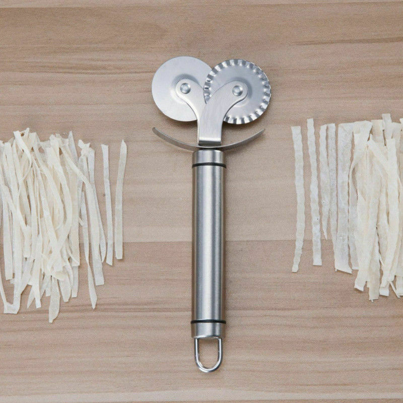 Stainless Steel Rustproof Ravioli Cutter Double Pastry Wheel Restaurant Knives