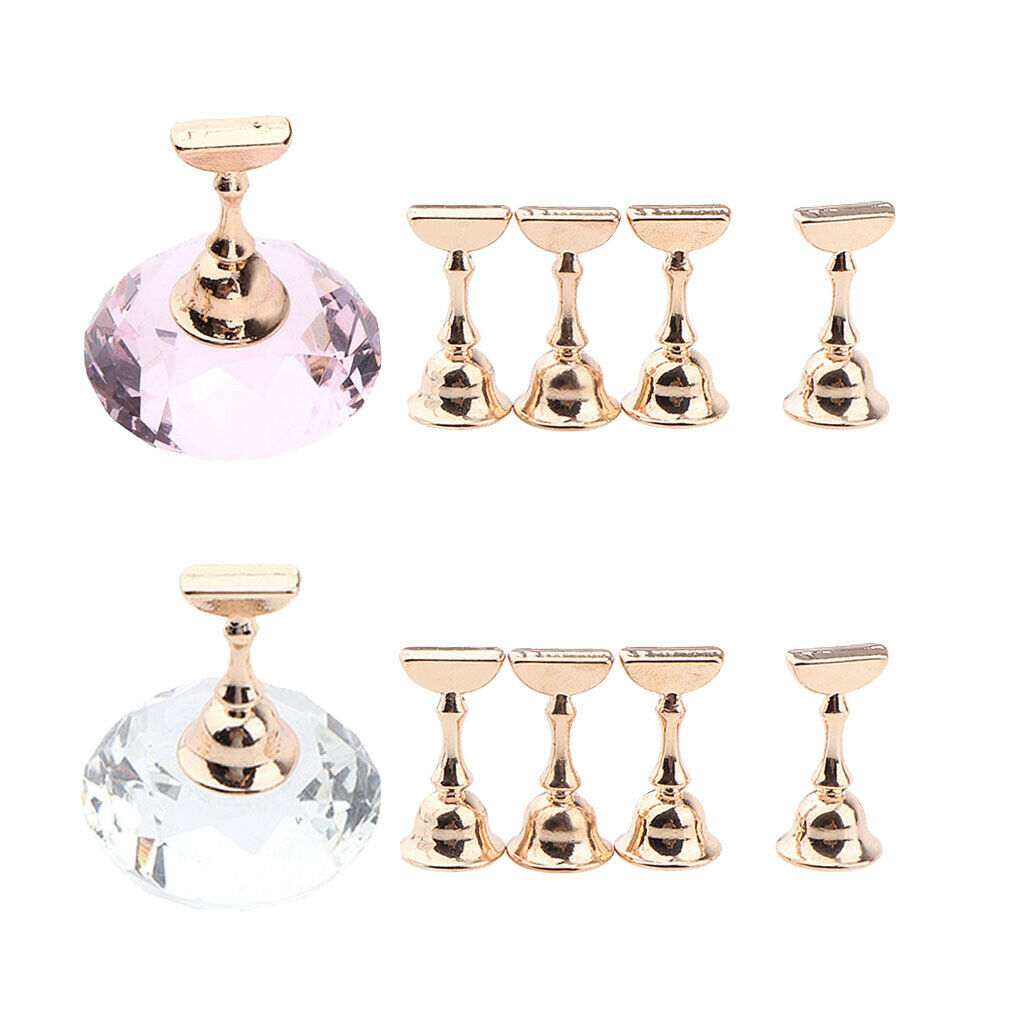 2 Set Nail Art Tip Stand Holder Base for Manicure Salon Practice Display DIY
