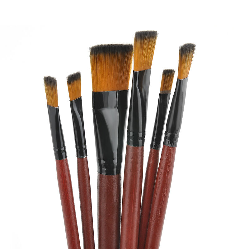6Pcs/Set Nylon Acrylic Oil Paint Brushes For Art Artist Supplies Watercolor HS