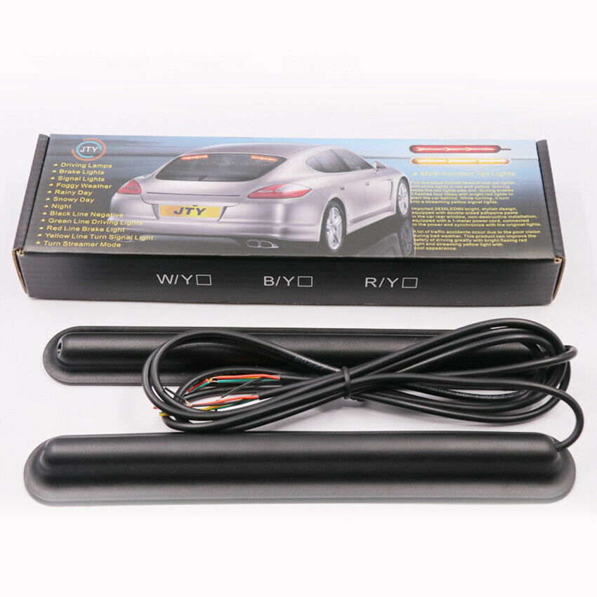 2x 12-24V Car Truck DRL LED Light Bar Brake Flowing Turn Signal Stop Tail