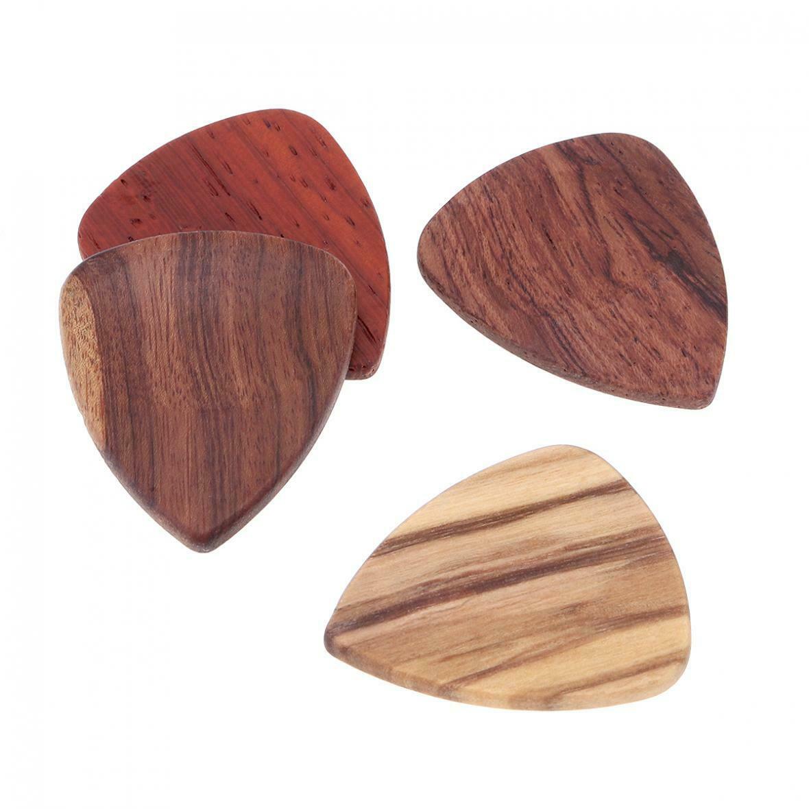 Guitar Picks 4pcs Wood Material Guitar Picks Plectrum  String Instrument