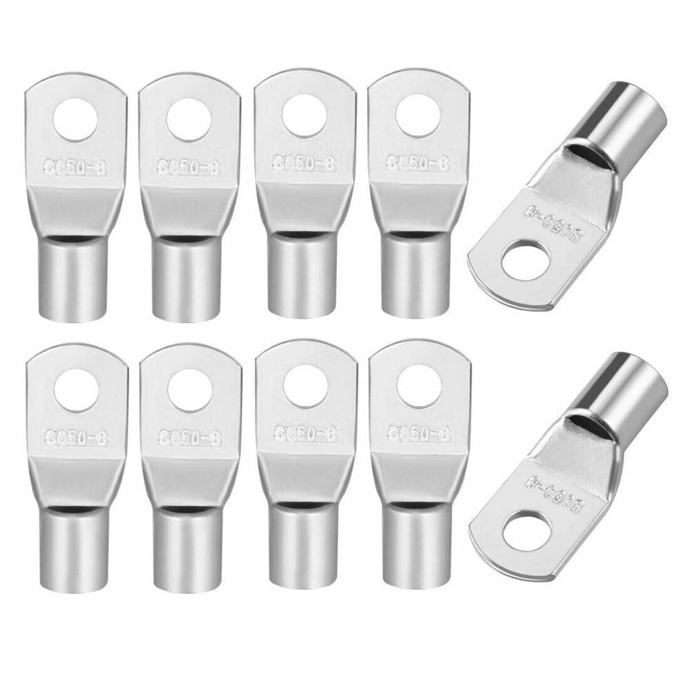 10PCS SC50-8 Tinned Copper Lug Battery Cable Connectors Terminals 1/0AWG 5/16"