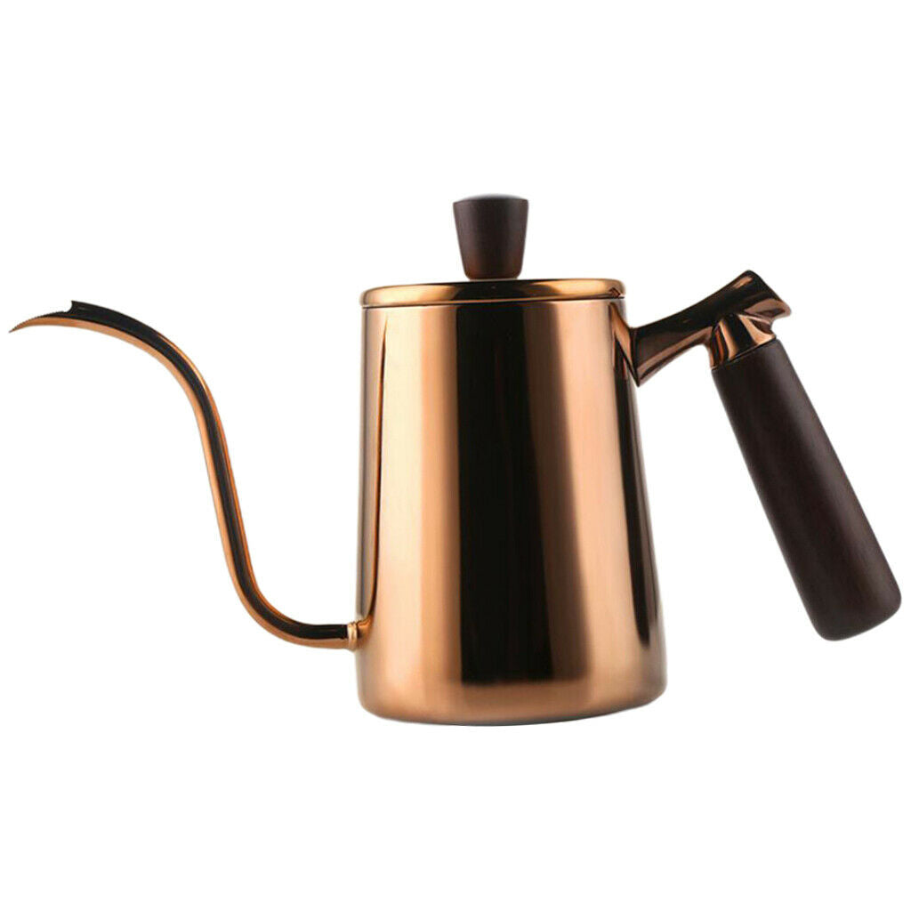 Narrow Long Gooseneck Coffee Kettle Teapot 304 stainless steel Golden