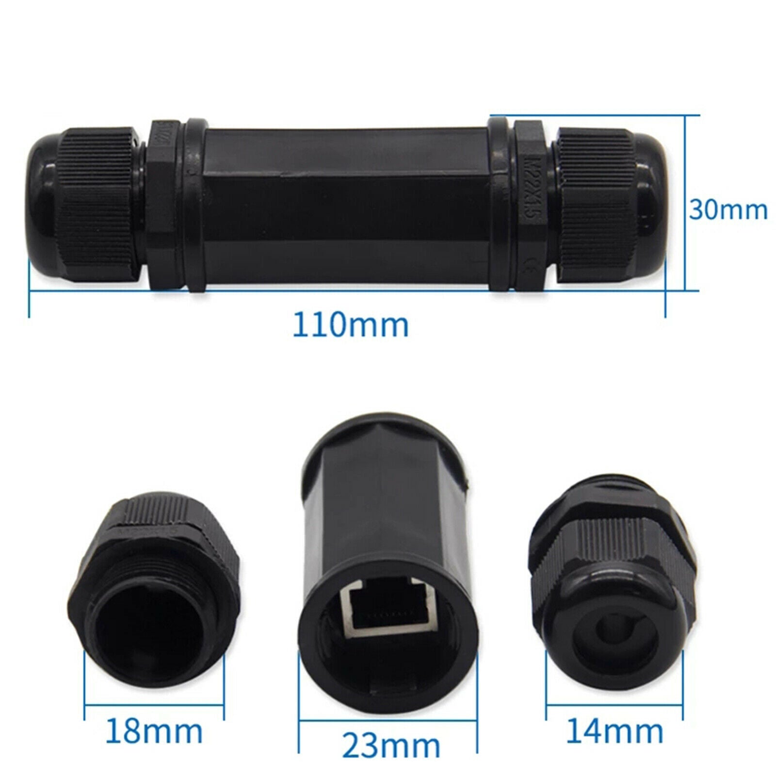Waterproof Connector LAN Extender Outdoor Coupler Adapter Female to Female