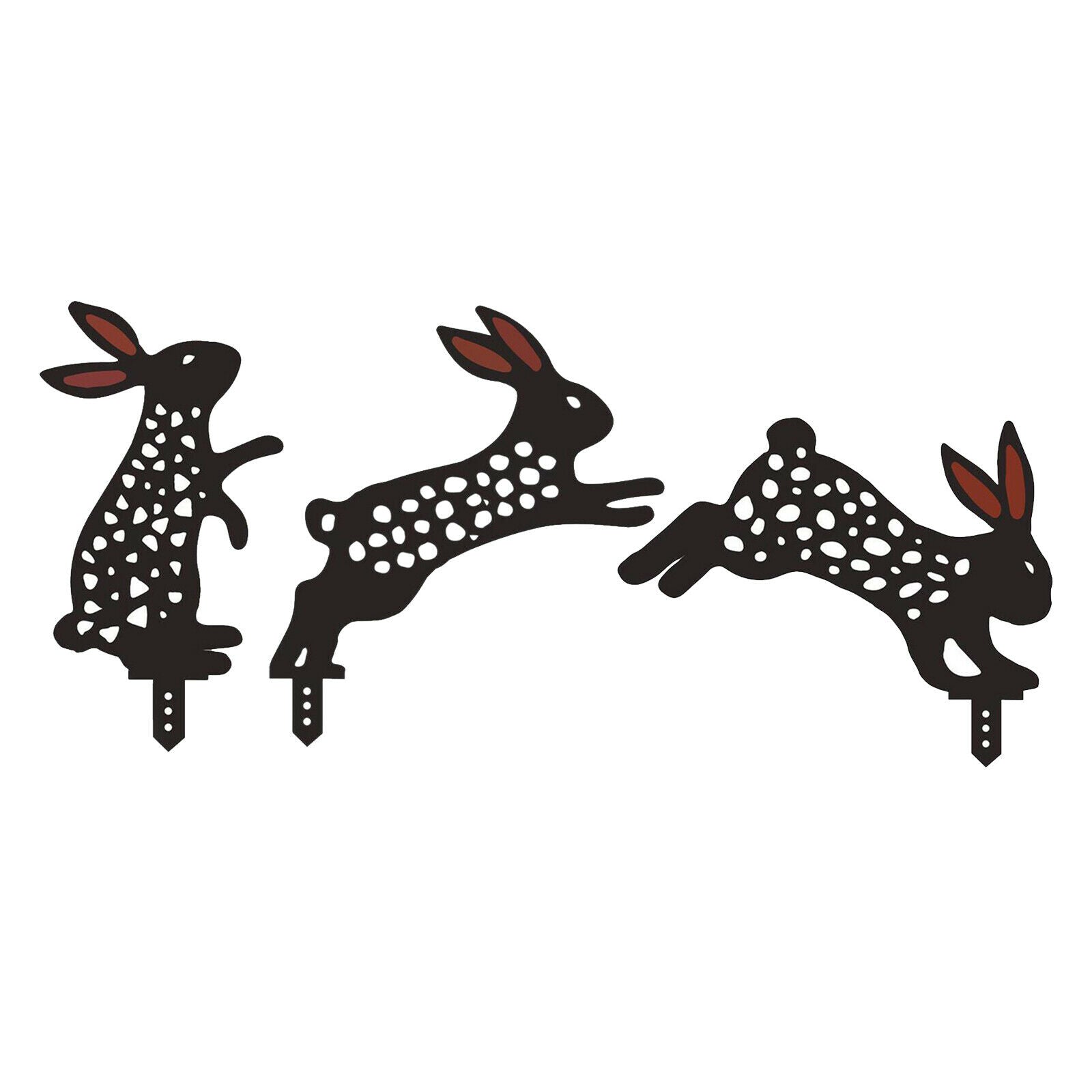 Rabbit Stakes Silhouette Black Cute Stake Decorative for Country Signs