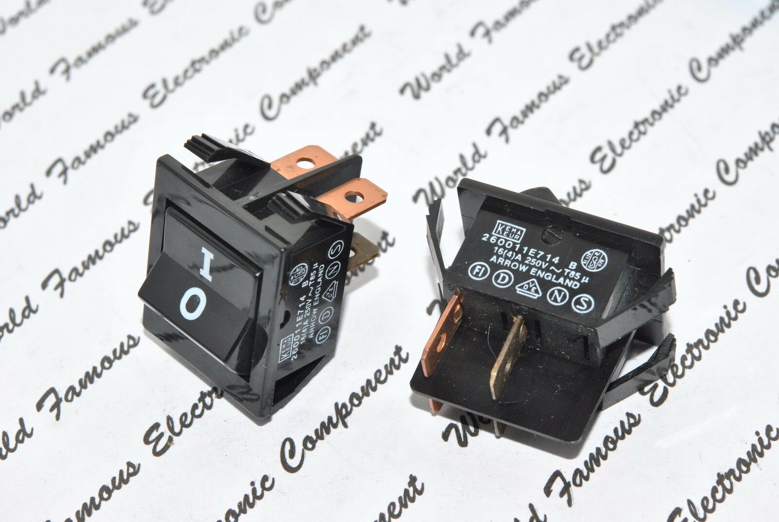 1pcs - KEMA KEUR 16A 250V~ On/Off Rocker Switch - 260011E714-B/2600 11E 714 B