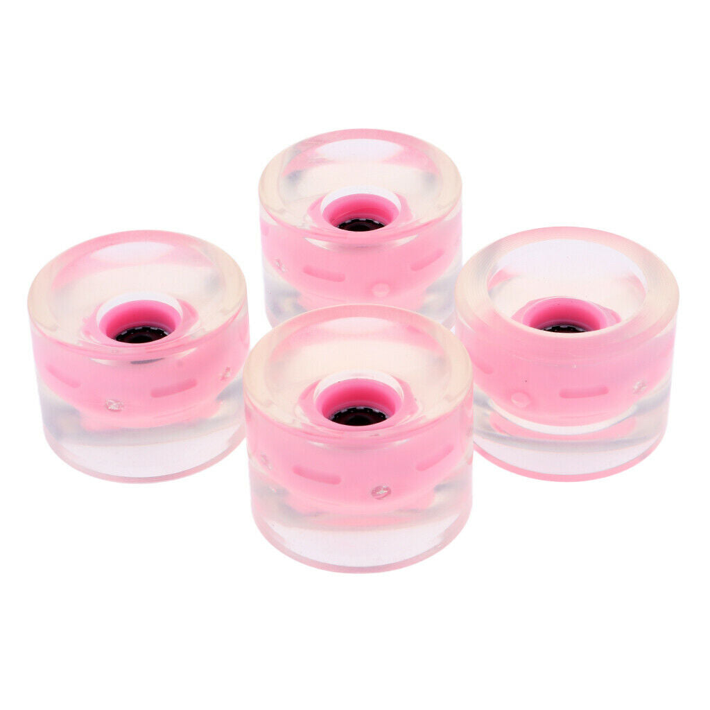 2X 4pcs 70mm Light Up Skateboard Longboard Wheels Glow at Night 78A Pink